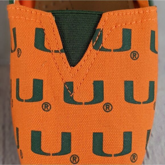University of Miami Hurricanes Women's Striped Canvas Shoe - Picture 2 of 13
